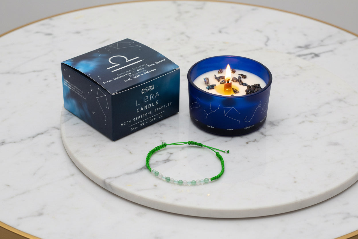 Kryštálová sviečka s náramkom - Váhy